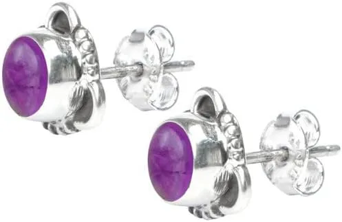 Vista 4 de Gemstone Post Stud Earrings 925 Sterling Silver Gemstone Stud Earrings For Girls Women Jewellery