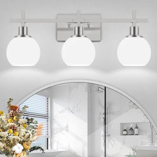 Vista 8 de Dpyrrhic Accesorios de Iluminación de Baño de 2 Luces Negro Sobre Espejo, Accesorios de Iluminación de Tocador Modernos, Luz de Tocador de Baño