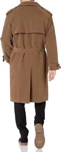 Vista 3 de LONDON FOG Men's Iconic Double Breasted Trench Coat with Zip-Out Liner and Removable Top Collar
