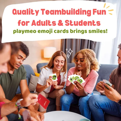 Vista 4 de Tarjetas de emoji - 50 tarjetas de sentimientos únicos - Divertida herramienta para romper el hielo, creación de equipos y debriefing inspira