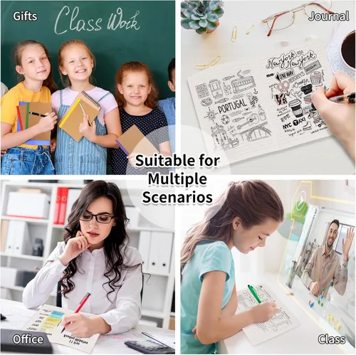 Vista 6 de EOOUT Paquete de 60 cuadernos de papel kraft A5, cuadernos de composición rayados a granel, 15 colores con espinas de arcoíris, 60 páginas