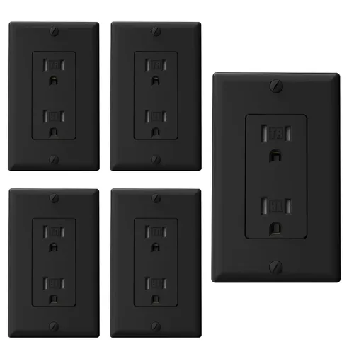Vista 40 de ELEGRP Toma de corriente decorativa de pared, resistente a manipulaciones, 15 amperios, salida de pared eléctrica estándar, grado residencial