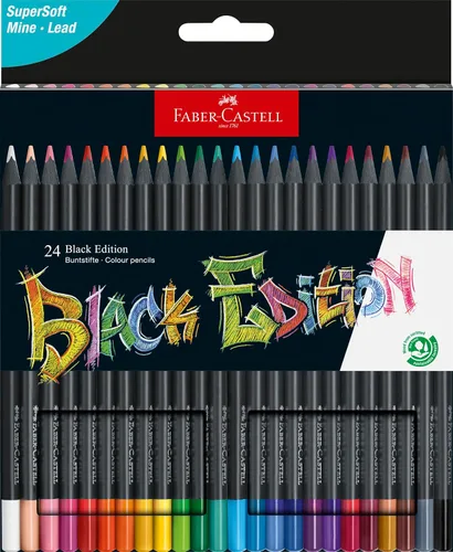 Vista 10 de Faber-Castell Lápices de colores de edición negra, clásicos, suministros de relleno de cesta de Pascua