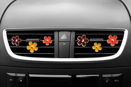 Vista 5 de Clips de ventilación de aire – 6 piezas de decoración de coche de margaritas para ventilación de aire y acondicionamiento, accesorios