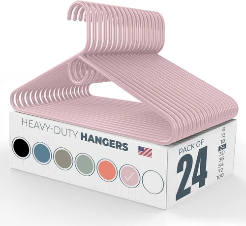 Vista 15 de Neaties Paquete de 6 perchas de ropa resistentes, fabricadas en los Estados Unidos, perchas de plástico de capacidad de 8 libras para ropa