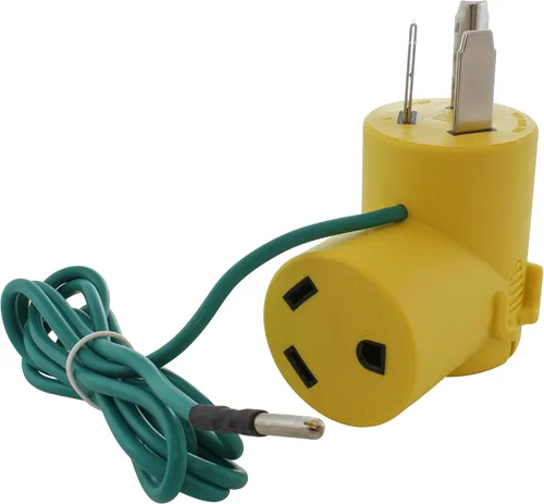 Vista 10 de AC WORKS Generador a adaptador RV de 30 amperios (L5-20 20A 3 clavijas de bloqueo compacto) Amarillo