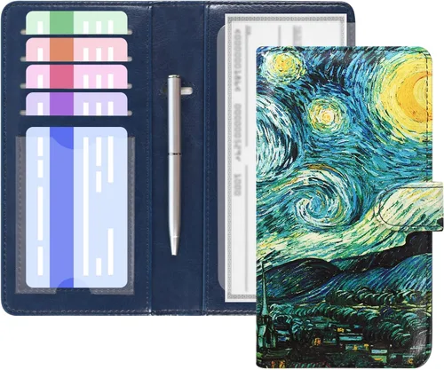 ACdream Checkbook Cover, Leather RFID Blocking Check Book Wallet