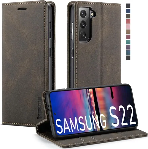 Vista 15 de Funda tipo cartera para Samsung Galaxy S22 5G con tarjetero y función atril, bloqueo magnético RFID, funda de piel con tapa para Galaxy S22 5G