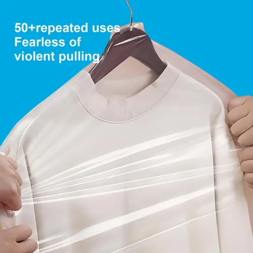 Vista 5 de Paquete de 30 bolsas transparentes para ropa, fundas de ropa de 35.4 pulgadas, bolsas de plástico para ropa, bolsas de limpieza en seco