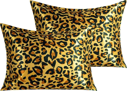 Vista 108 de NTBAY Paquete de 2 fundas de almohada estándar de satén para cabello y piel, lujosas y sedosas fundas de almohada con cierre de sobre, 20 x 26