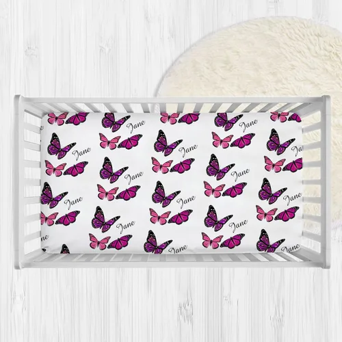 Vista 7 de Sábanas personalizadas para cuna de bebé de béisbol con nombre, sábanas personalizadas para colchón de cuna con textura de béisbol para bebés