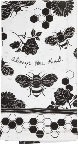 Vista 24 de Karma Gifts - Toalla de té bohemia en blanco y negro, perro, 28 pulgadas de largo x 20 pulgadas de ancho