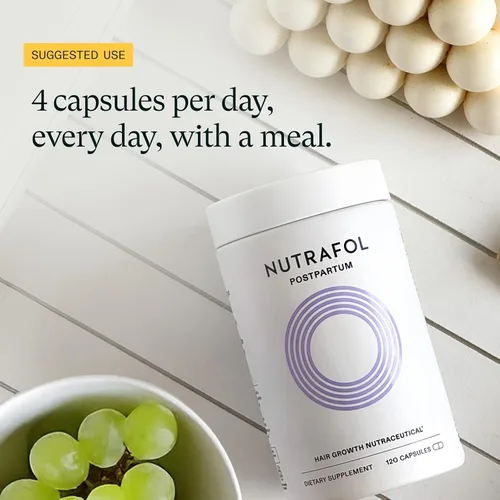 Vista 8 de Nutrafol Suplementos para el crecimiento del cabello posparto, clínicamente probados para cabello visiblemente más grueso y menos desprendimiento