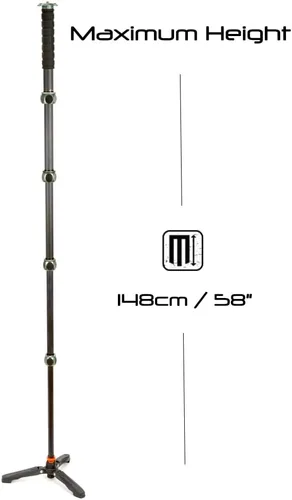 Vista 2 de 3 Legged Thing Alan 2.0 Kit Monopod de fibra de carbono - Monopod de cámara fácil de viajar para fotógrafos y videógrafos profesionales (gris)