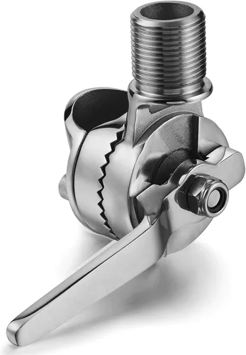 ZOMCHAIN Soportes de antena VHF marinos, montaje de trinquete, montaje de base ajustable de acero inoxidable 316 para barco (antena de abrazadera)