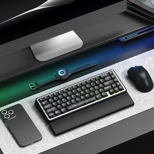 Vista 7 de dagaladoo Juego de teclas topográficas negras, perfil MOA PBT tapas 100 por ciento, teclado personalizado Dye-Sub de 129 teclas para teclado