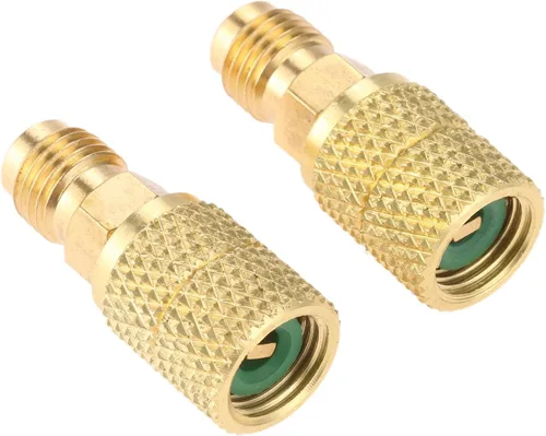 Aupoko Adaptador giratorio recto R410A, adaptador mini split R410A con rosca SAE hembra de 5/16 pulgadas x rosca de acopladores rápidos SAE macho de