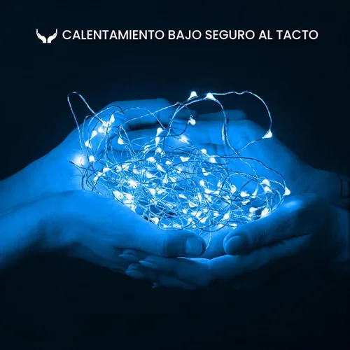 Vista 2 de Paquete de 12 luces de hadas que funcionan con pilas, 7 pies, 20 luces LED de alambre plateado