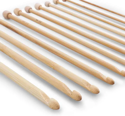 Vista 5 de Ganchos de ganchillo de bambú afganos tunecinos, kit de agujas de tejer de punto con mango de un solo punto, tamaño 0.118-0.394 in, 9.84 pulgadas