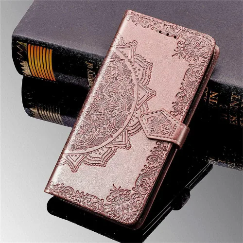 Vista 5 de Funda tipo cartera para Xiaomi Redmi A1+, Redmi A1 Plus con soporte magnético para tarjetero y ranura para tarjeta, diseño de mandala, funda