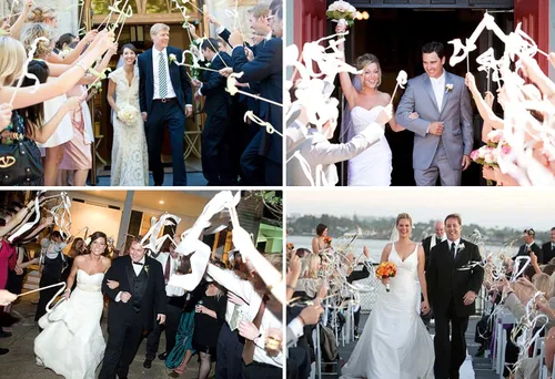 Vista 7 de Kingsnow Paquete de 50 varitas de cinta de encaje blanco con campanas plateadas, varitas de deseos de palo de hadas de seda para bodas, actividades