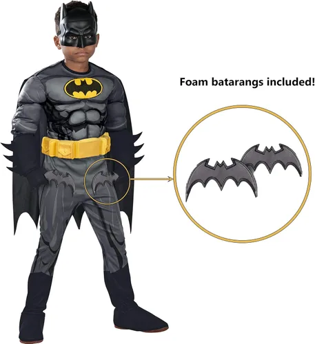 Vista 4 de Rubie's Child's DC Batman Muscle Chest Costume with Accessories