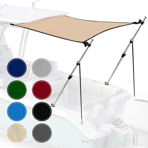 Vista 17 de Extensión universal de sombra en T para toldos Bimini para barcos, toldo de barco, postes telescópicos ajustables, acero inoxidable, cubierta