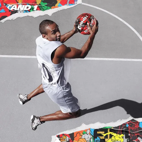 Vista 3 de AND1 Enigma Basketball - Streetball for Indoor and Outdoor Use, Deep Channel Construction and Durability Rojo/Gris