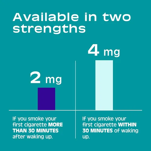 Vista 4 de Nicorette Goma de mascar de nicotina de 2 mg para dejar de fumar, ayuda original sin sabor para dejar de fumar, 340