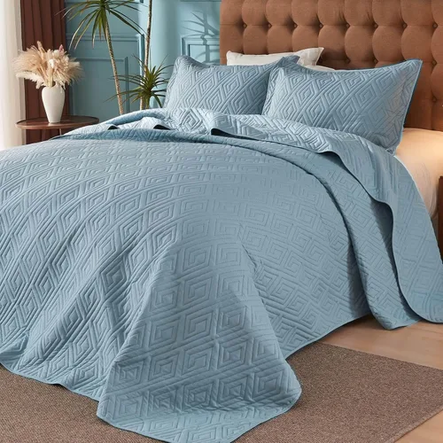 Colchas extragrandes tamaño King de 128 x 120 pulgadas para cama dividida ajustable o extra grande/alta, tamaño California King o King, juego de