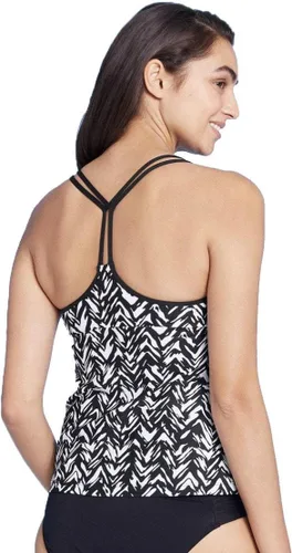 Vista 2 de Kona Sol Top tankini Racerback para mujer (negro)