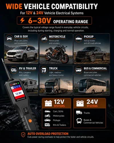 Vista 9 de Probador de circuito automotriz ANCEL PB600, herramienta de sonda de Negro azabache 600