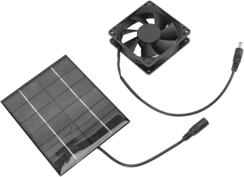 Vista 8 de Kit de ventilador de panel solar, mini ventilador de escape con energía solar, herramienta de disipación de calor para invernadero, gallineros