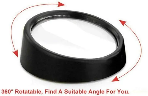 Vista 3 de x xotic tech Blind Spot Mirror, 2'' Black Round HD Glass Convex Rear View Mirror, 360° Rotate Wide Angle, Universal for Car SUVs Truck Motorcycle(2