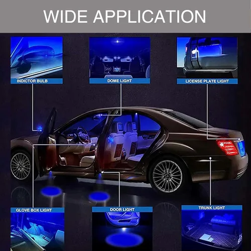 Vista 8 de UGSHY 2 unidades de bombillas LED para auto extremadamente brillantes, 1.6" 6000K 2835 Chipsets 1200LM para luces LED interiores de domo, mapa
