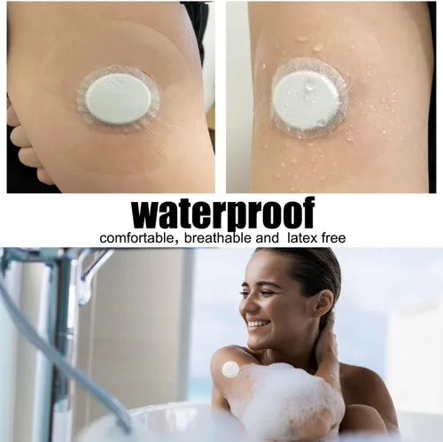 Vista 2 de Cubiertas de sensor para Libre 3-50 parches adhesivos-Cinta CGM impermeable de larga duración 14 días (para libre 3, 50 piezas)