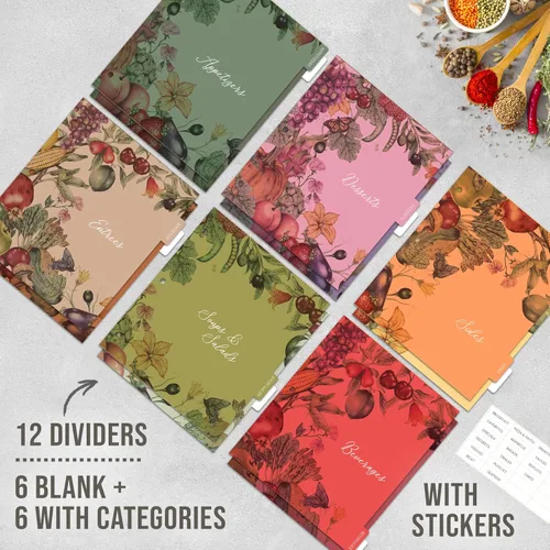 Vista 5 de Libro de recetas para recetas propias para entretener y deleitar: Carpeta de 3 anillos 8.5x11 página completa con fundas protectoras transparentes