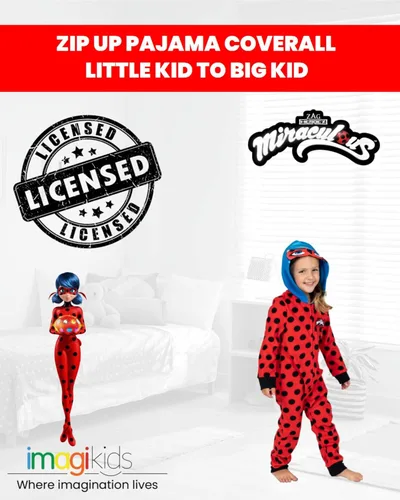 Vista 2 de Miraculous Disfraz de mariquita con cremallera y mameluco de pijama
