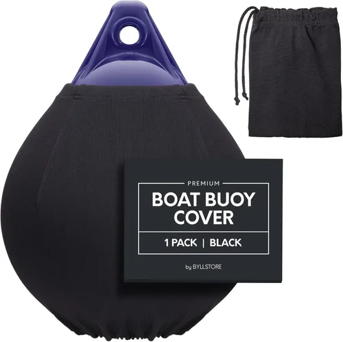 Cubiertas para boya de barco | Paquete de 1, 2 y 4 | Negro | Diámetro x Longitud: 15 ″ x 19 ″ & 17.5 ″ x 21 ″ | Poliéster (1 paquete y 15 ″ x 19 ″)
