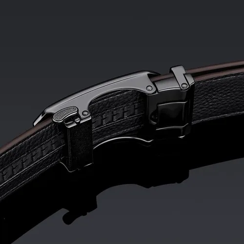 Vista 5 de VANNANBA Cinturón para hombre, cinturón de trinquete de moda de cuero genuino para hombres. Tamaño ajustable