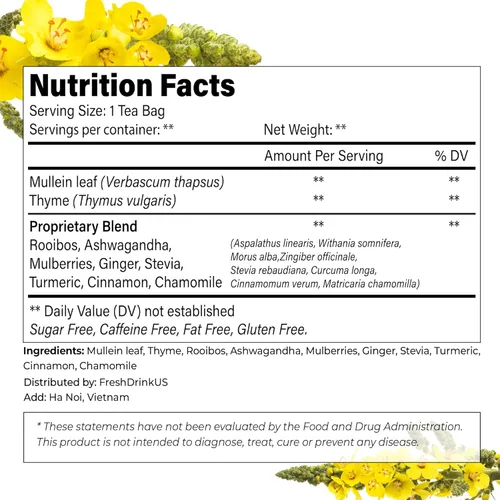 Vista 443 de FreshDrinkUS, 135 bolsas de té de jengibre y cúrcuma premium, ingredientes 100% naturales, mezcla hecha a mano de té de hierbas de cúrcuma