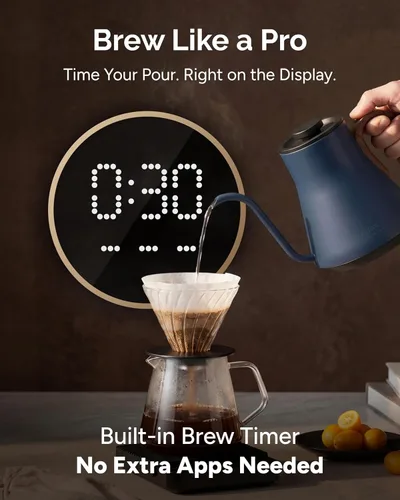 Vista 5 de Hervidores eléctricos, hervidor eléctrico de cuello de cisne INTASTING, control de temperatura ±1℉, interior de acero inoxidable, calentamiento