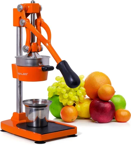 Vista 9 de Exprimidor manual de cítricos de hierro fundido, prensa manual comercial, exprimidor de encimera resistente para jugo de limón naranja fresco, fácil