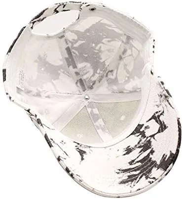 Vista 6 de BEARUN Gorra de béisbol de algodón con teñido anudado de perfil bajo, gorra de béisbol de hiphop, sombrero de papá