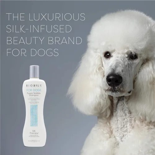 Vista 4 de BioSilk para Perros Champú de Terapia de Seda Sin Lágrimas para Cachorros Mejor Champú para Cachorros y Excelente para Todos los Perros y Razas