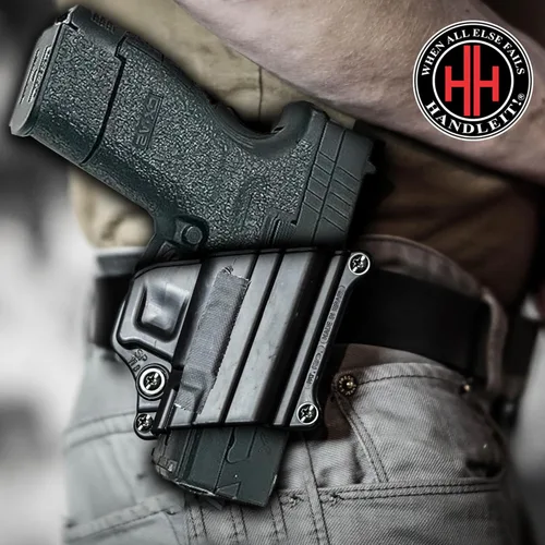 Vista 6 de Handleitgrips Cinta de agarre para pistola compatible con Springfield XD 940 Sub Compact - Cinta de agarre de goma texturizada negra, fácil