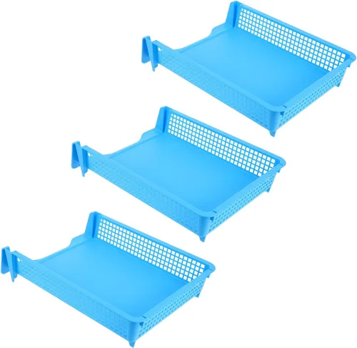 DOITOOL 3pcs Stackable Plastic Letter Trays for Desk Space-Saving Office Paper Organizer for Classroom and Workspace Document Storage Baskets in