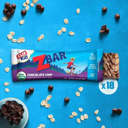 Vista 4 de Clif Kid ZBar Zbar - Barras de chocolate con chispas de chocolate - Barritas energéticas horneadas suaves - Sin OMG - 0.42 oz de granos enteros