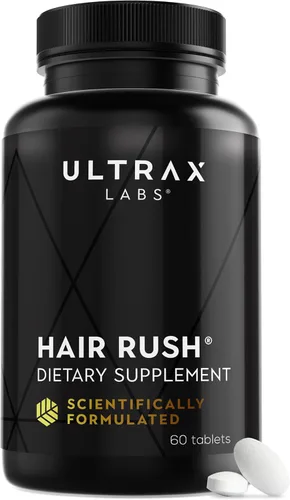Vista 8 de Hair Rush DHT Bloqueador de caída de cabello Maxx Crecimiento de cabello, Suplemento con keratina y nutrientes solubilizados