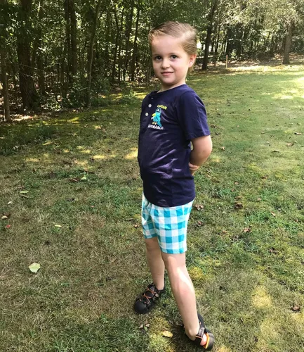 Vista 3 de Conjunto de ropa de algodón para niños pequeños y niñas de manga corta camiseta y pantalones cortos